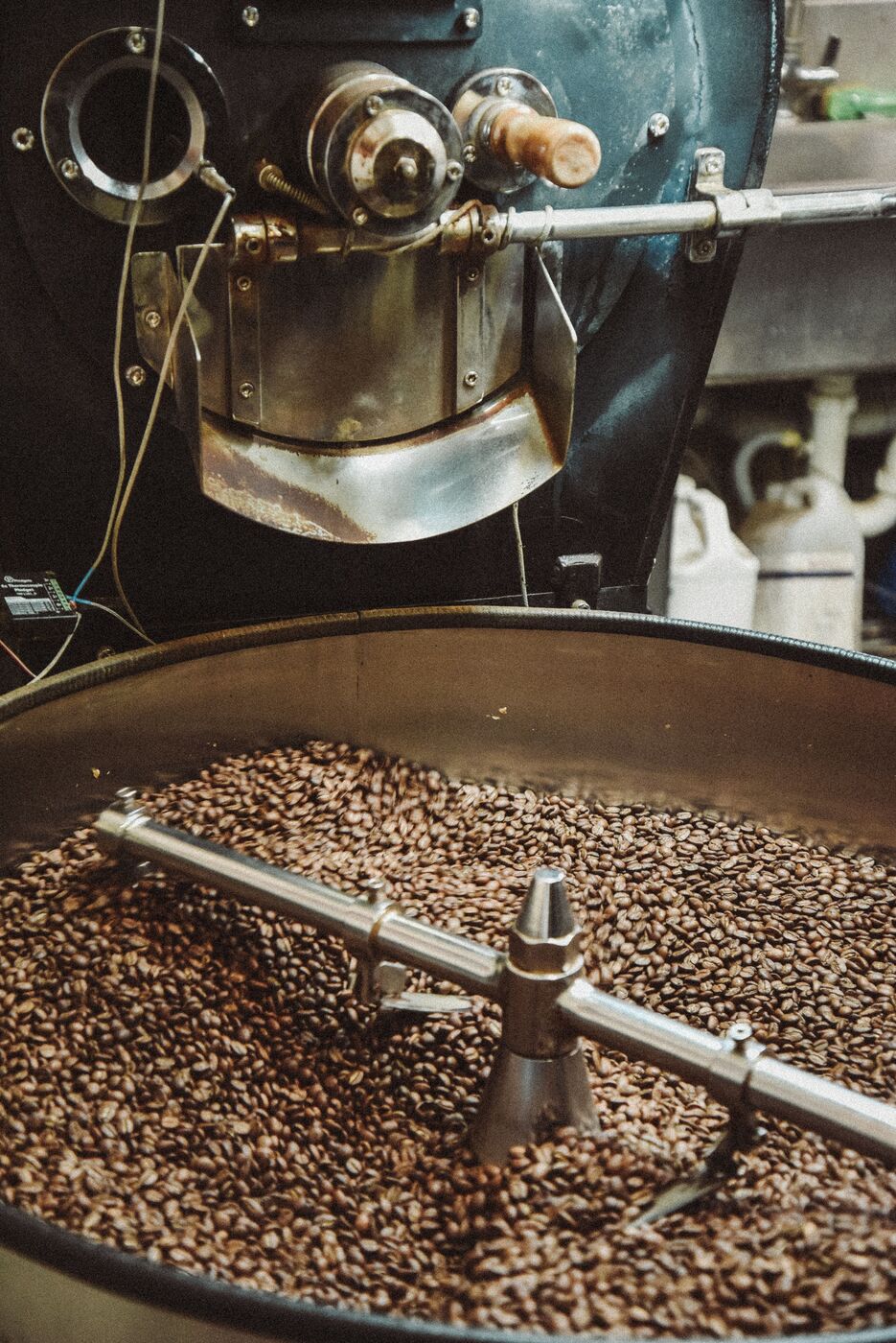 Beans roasting and browning